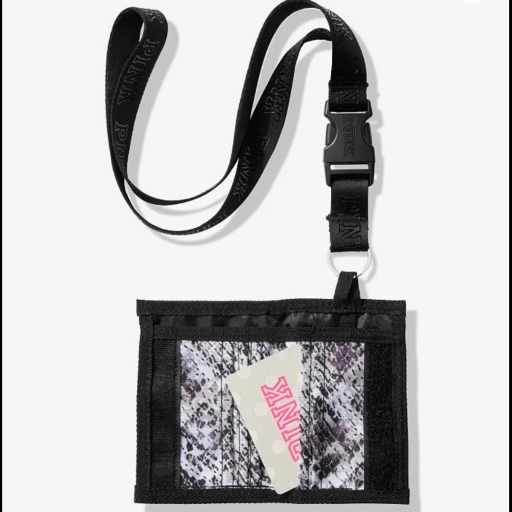 PINK MESH POCKET LANYARD